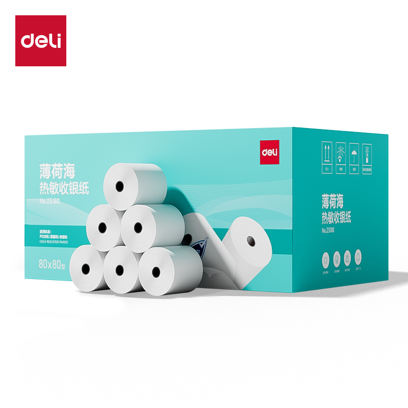 纵横ZS180薄荷海热敏收银纸80*80型44米/卷(混)(30卷/箱)