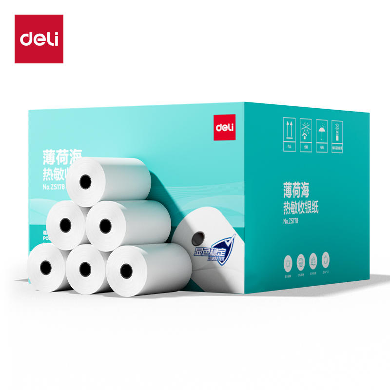 纵横ZS178薄荷海热敏收银纸80*50型14.6米/卷(混)(100卷/箱)