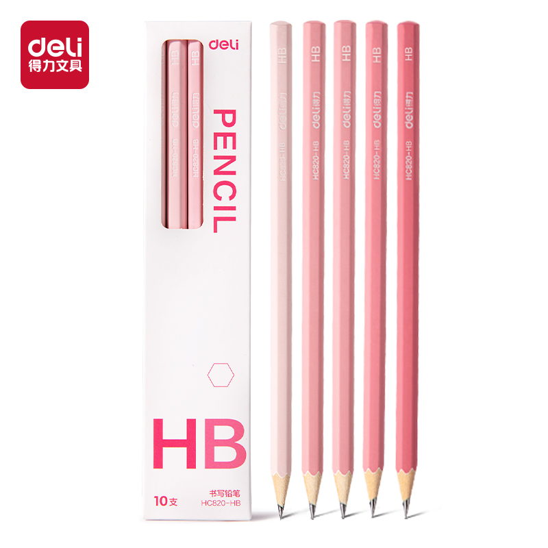 纵横HC820-HB六角杆5色渐变书写铅笔HB(粉)(10支/盒)