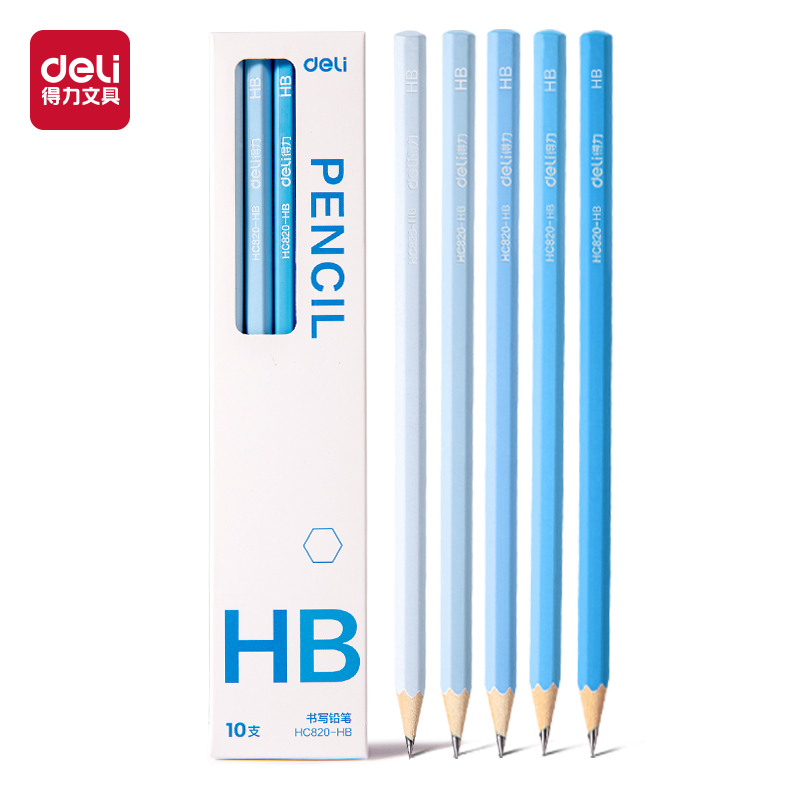纵横HC820-HB六角杆5色渐变书写铅笔HB(蓝)(10支/盒)