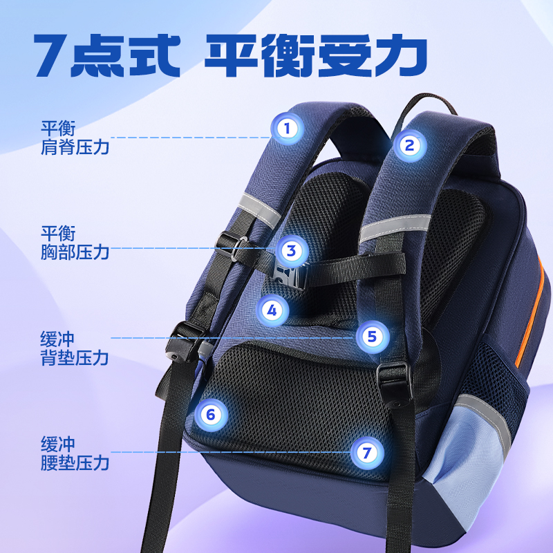 纵横BB188学院系列小学生简约时尚书包(蓝-M)(个)