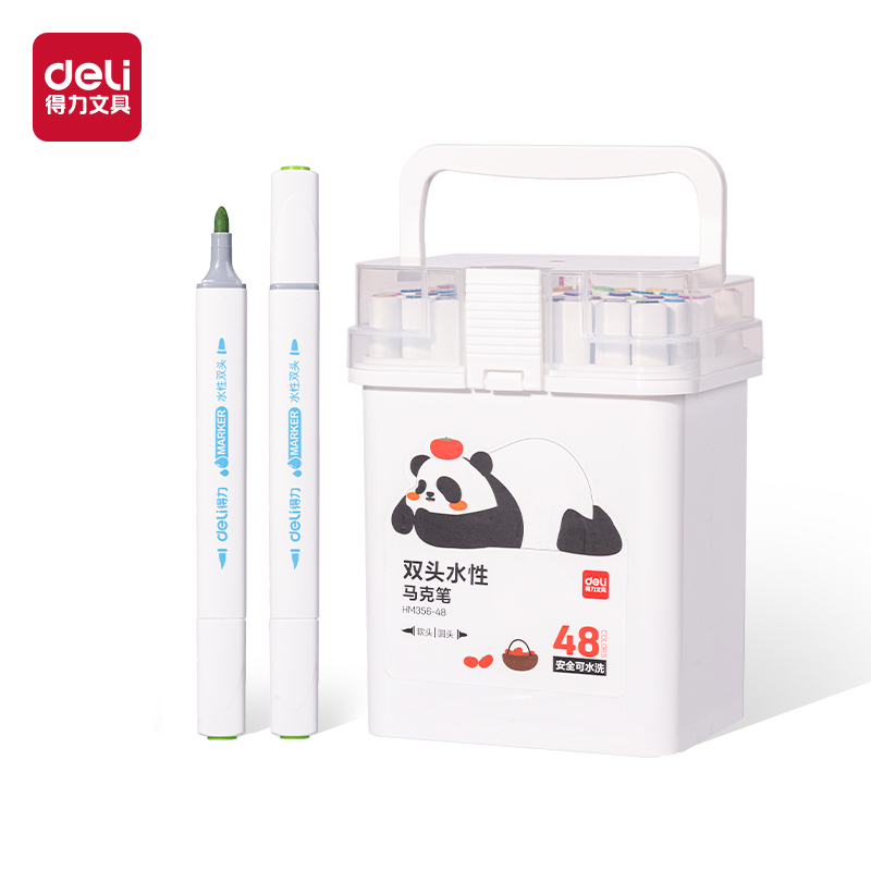 纵横HM356-48_PP筒装细三角杆软头水性马克笔(混)(48色/筒)