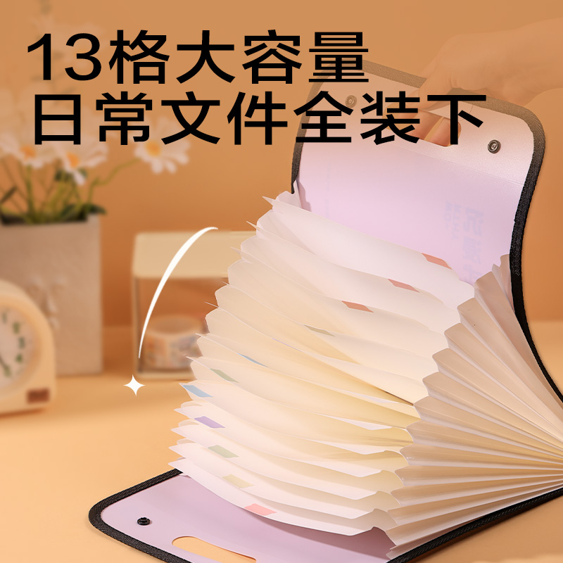 纵横PM328线条独白13格竖式包边风琴包(混)(个)