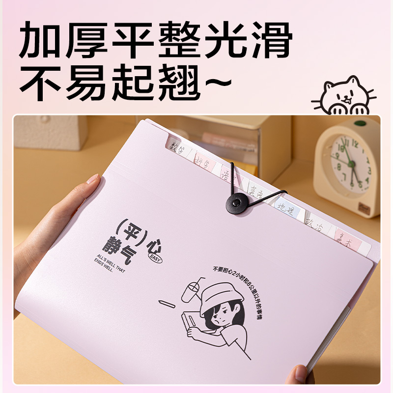 纵横PM329线条独白8格便携学生风琴包(混)(个)