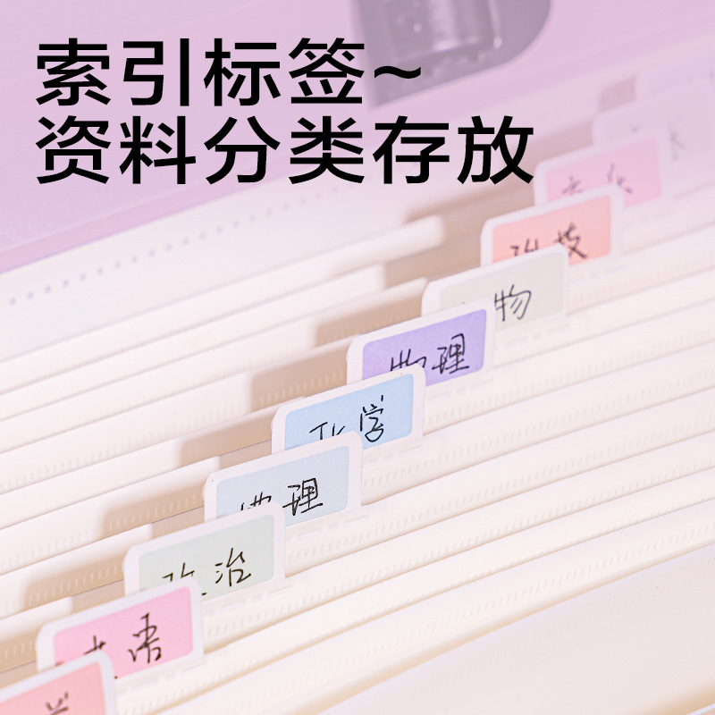 纵横PM327线条独白13格横式学生风琴包(混)(个)