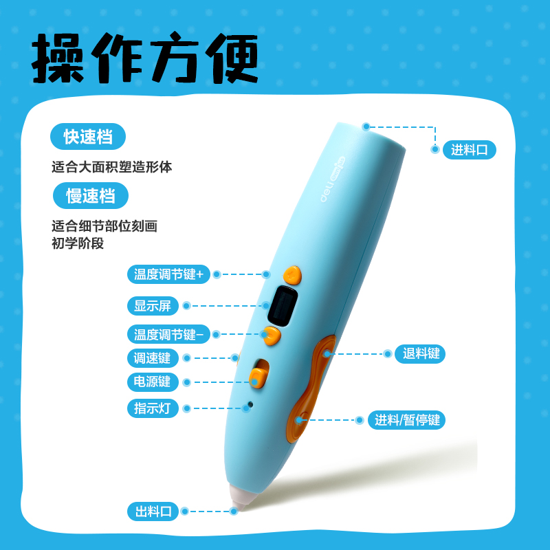 纵横YC500小怪兽3D绘画笔套装(蓝)(盒)