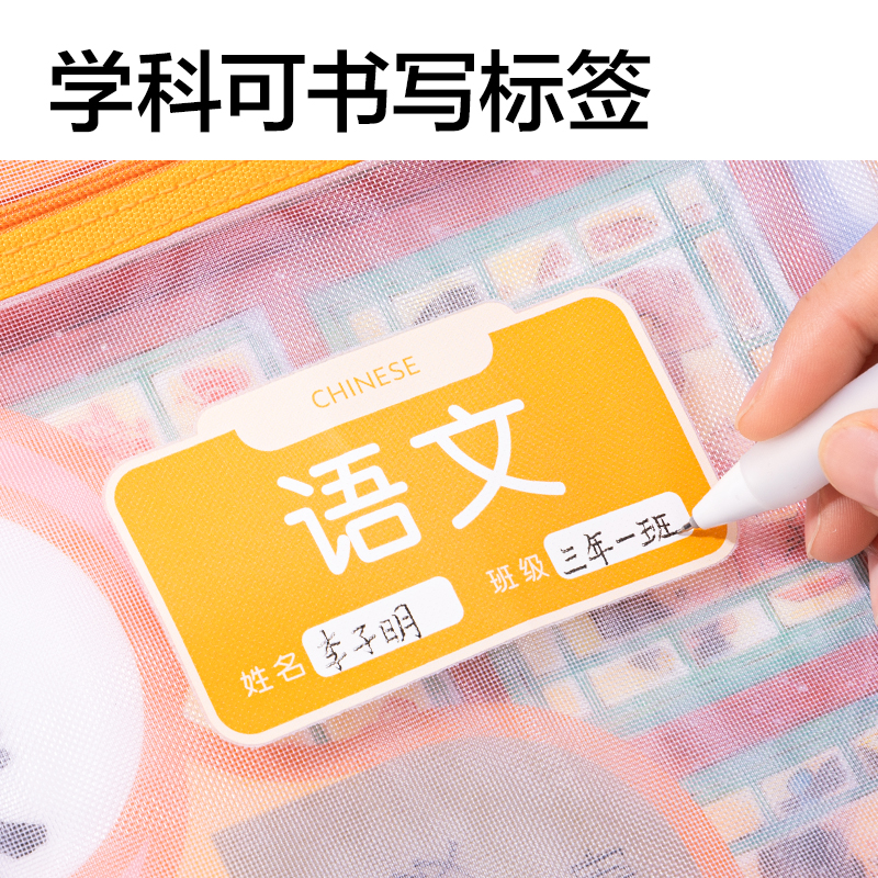 纵横PP216_A4双层无提手网纱拉链袋(混)(5个/包)