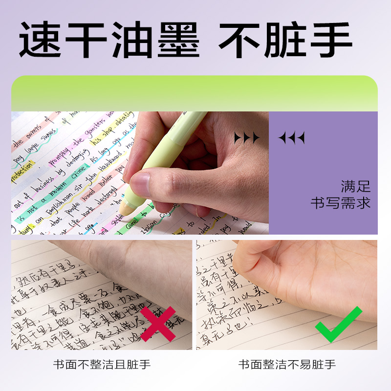 纵横SA258奇趣撞色速干按动学生中性笔0.5mmST笔头(黑)(支)