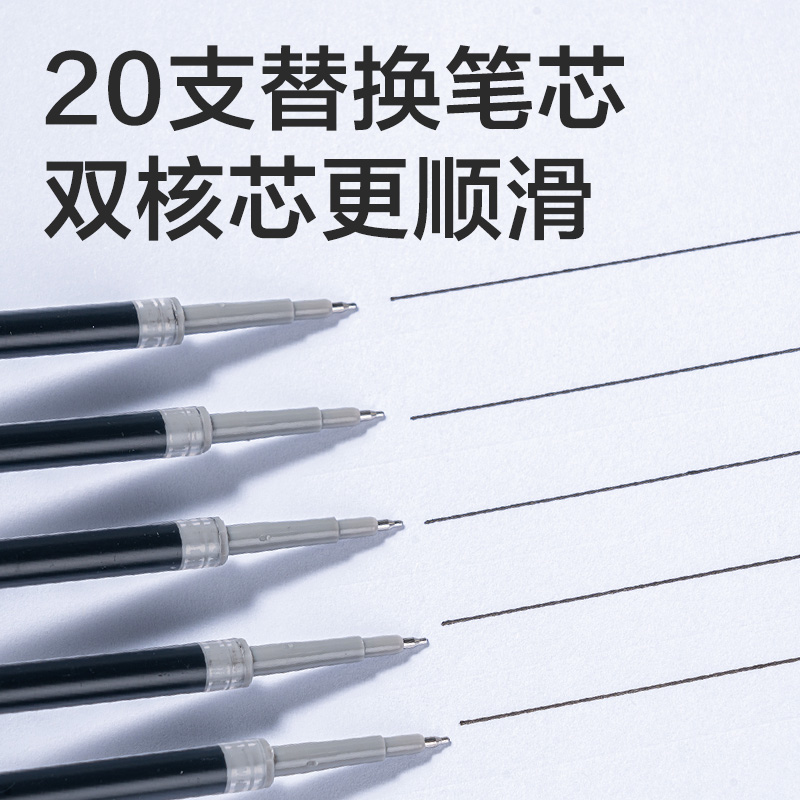 纵横SE257奇趣撞色速干按动中性笔替芯0.5mm双珠ST头(黑)(支)