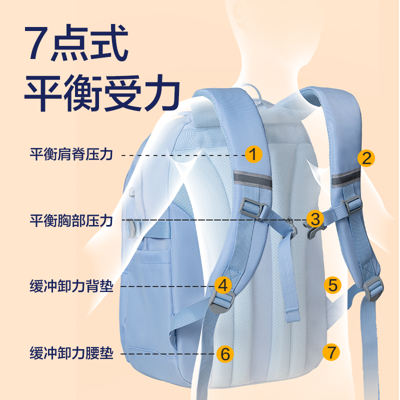 纵横BB194经典学院系列初高中学生书包(普鲁士蓝)(个)