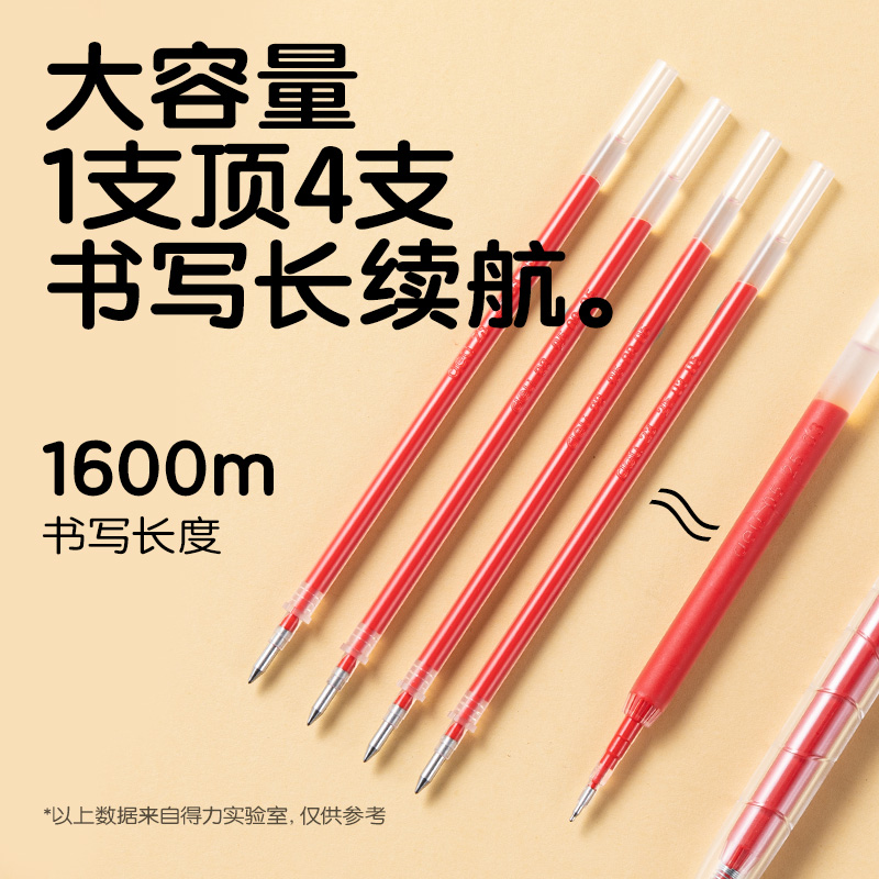 纵横SA1600纠错大容量速干按动中性笔0.5mmST头(红)(支)