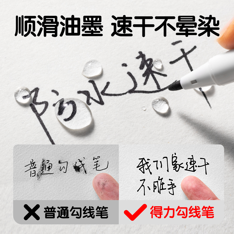 纵横SN801三顾喵庐双头勾线笔(黑)(支)
