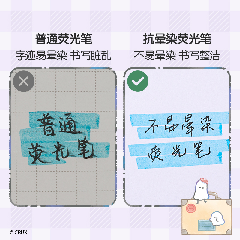 纵横YY015幽幽家族抗晕染荧光笔(混)(盒/6支)