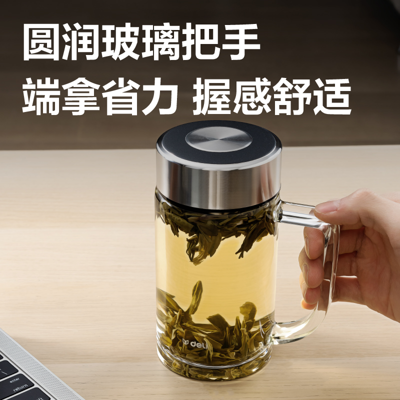 纵横LL512单层玻璃杯500mL(黑色)(把手杯)(个)
