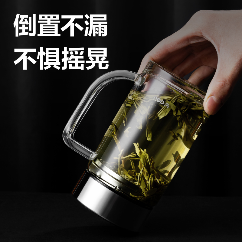 纵横LL512单层玻璃杯500mL(黑色)(把手杯)(个)