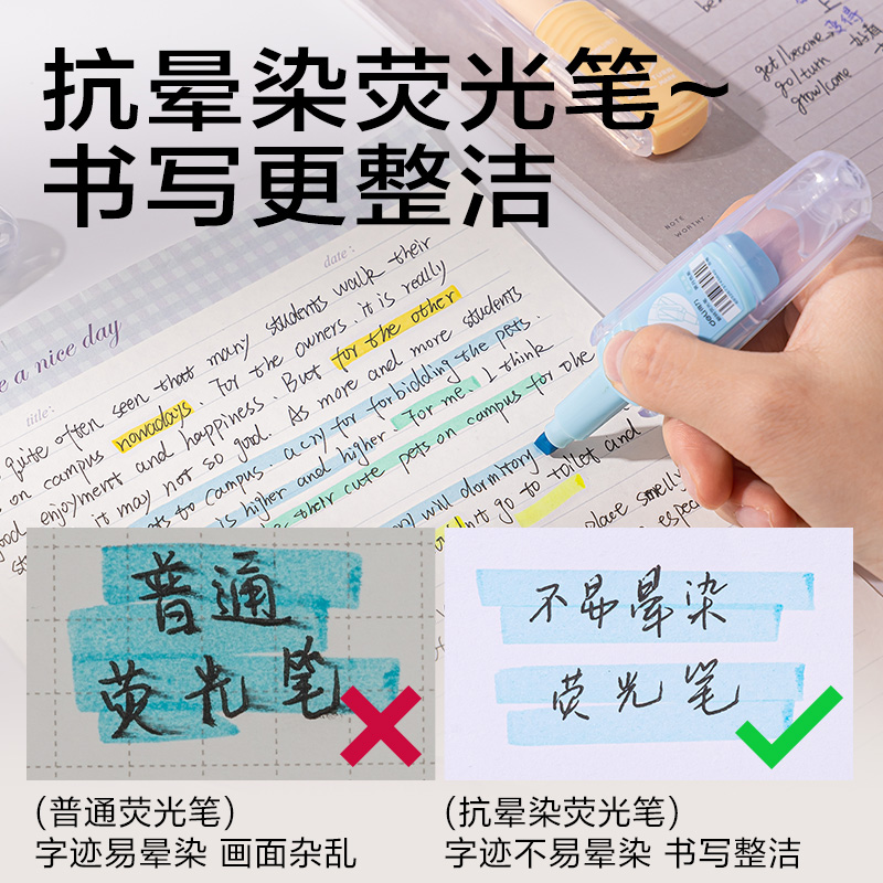 纵横SK410翻转次元抗晕染荧光笔霁月色系(混)(6支/盒)