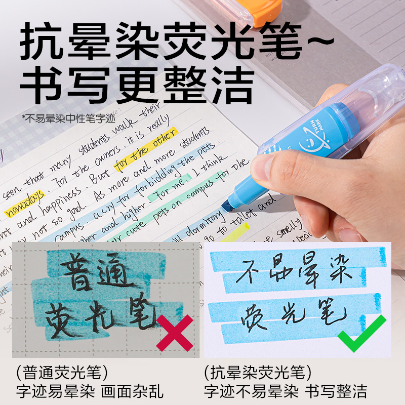 纵横SK409翻转次元抗晕染荧光笔缤纷色系(混)(6支/盒))