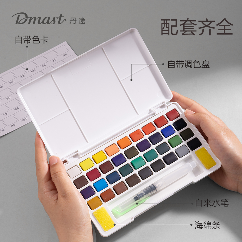 dmast丹途RW100-24固体水彩颜料套装(混色)(24色/盒)