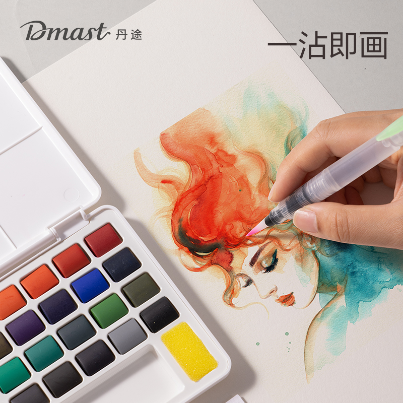 dmast丹途RW100-24固体水彩颜料套装(混色)(24色/盒)
