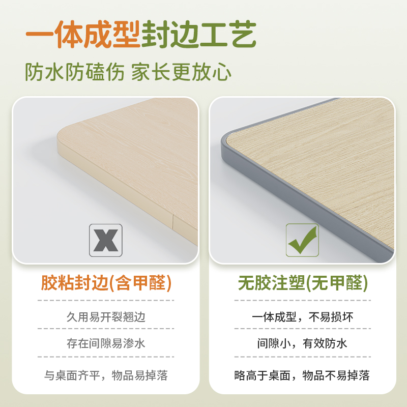 纵横KF503-L课桌椅(灰边木纹)(套)