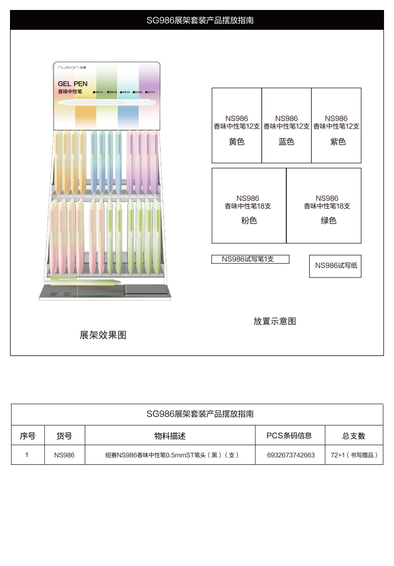 纽赛SG986按动纽赛中性笔0.5mmST头(黑色)(套)