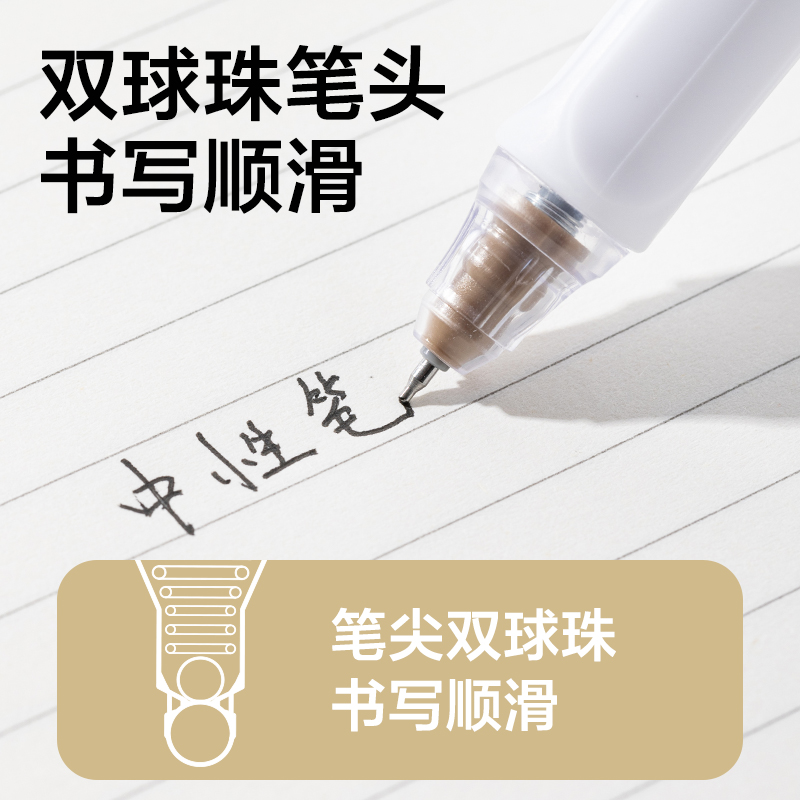 纵横SA300六边形战神按动消音中性笔0.5mm双球珠ST头(黑)(3支/盒)
