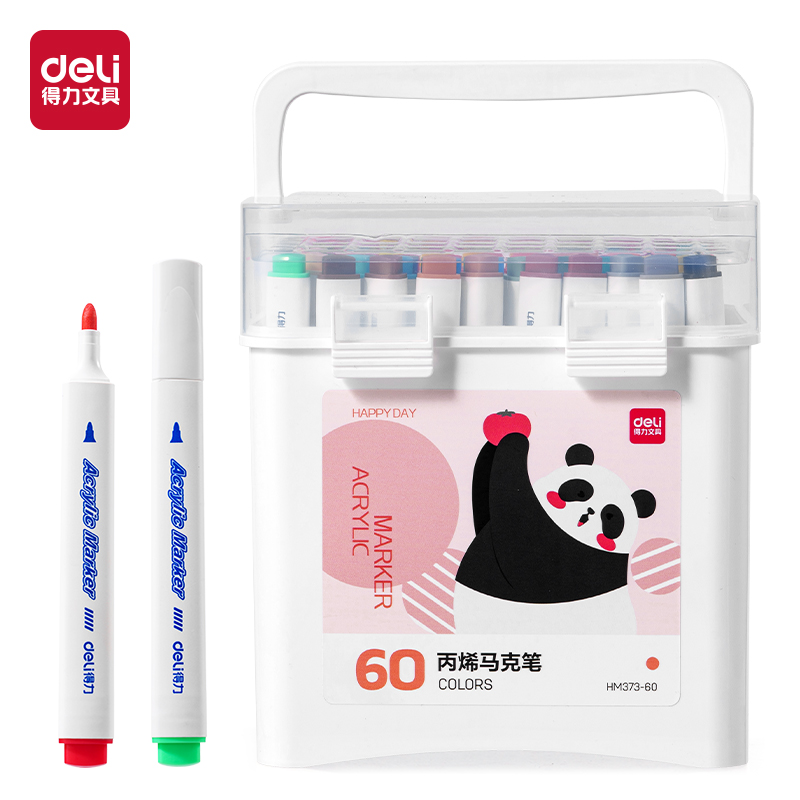 纵横HM373-60_pp筒装三角杆丙烯马克笔(混)(60色/筒)