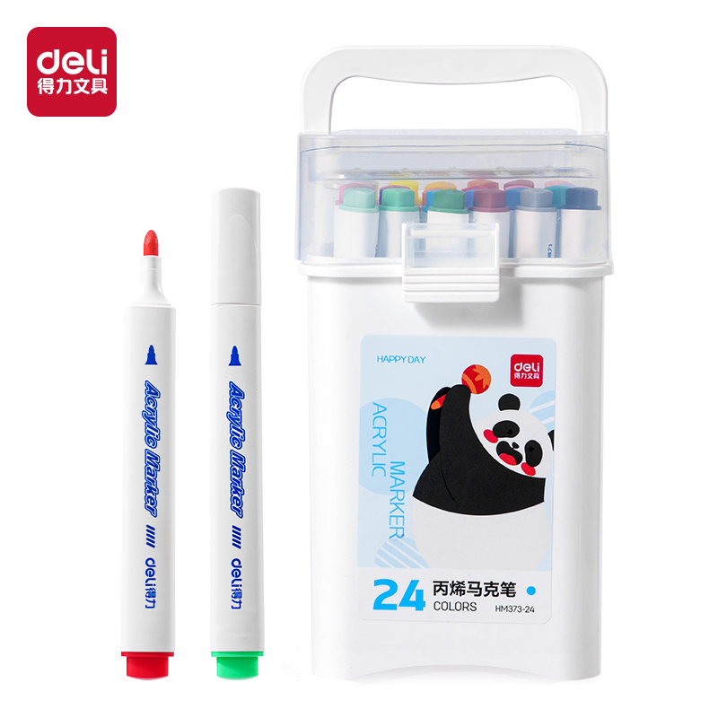 纵横HM373-24_pp筒装三角杆丙烯马克笔(混)(24色/筒)