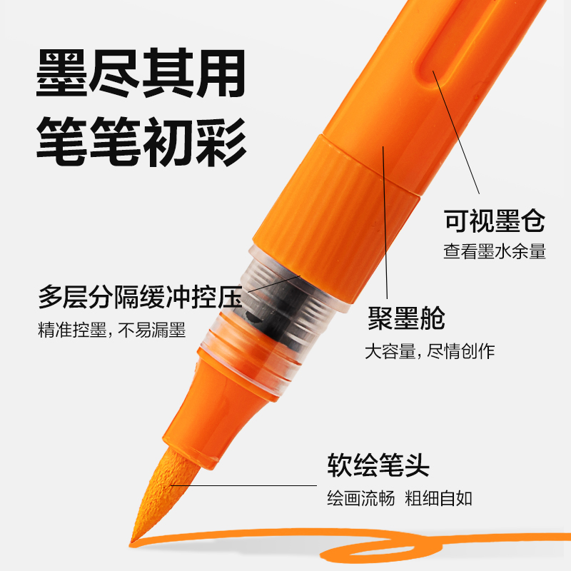 纵横HM335-72层叠盒装直液式软绘丙烯马克笔(混)(72色/盒)