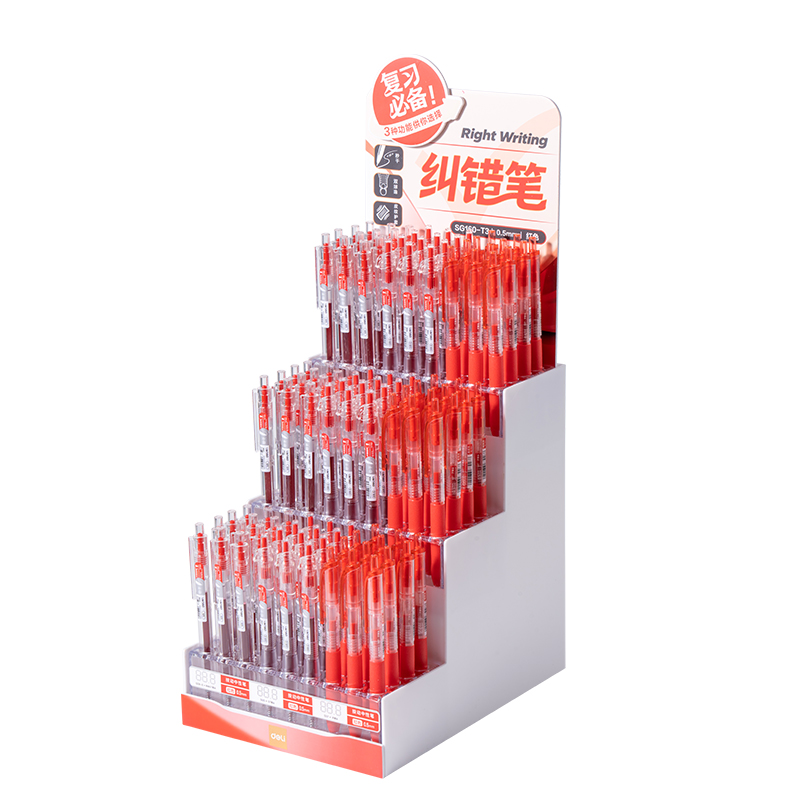 纵横SG160-T3纠错按动中性笔展架套装(红)(108支/架)