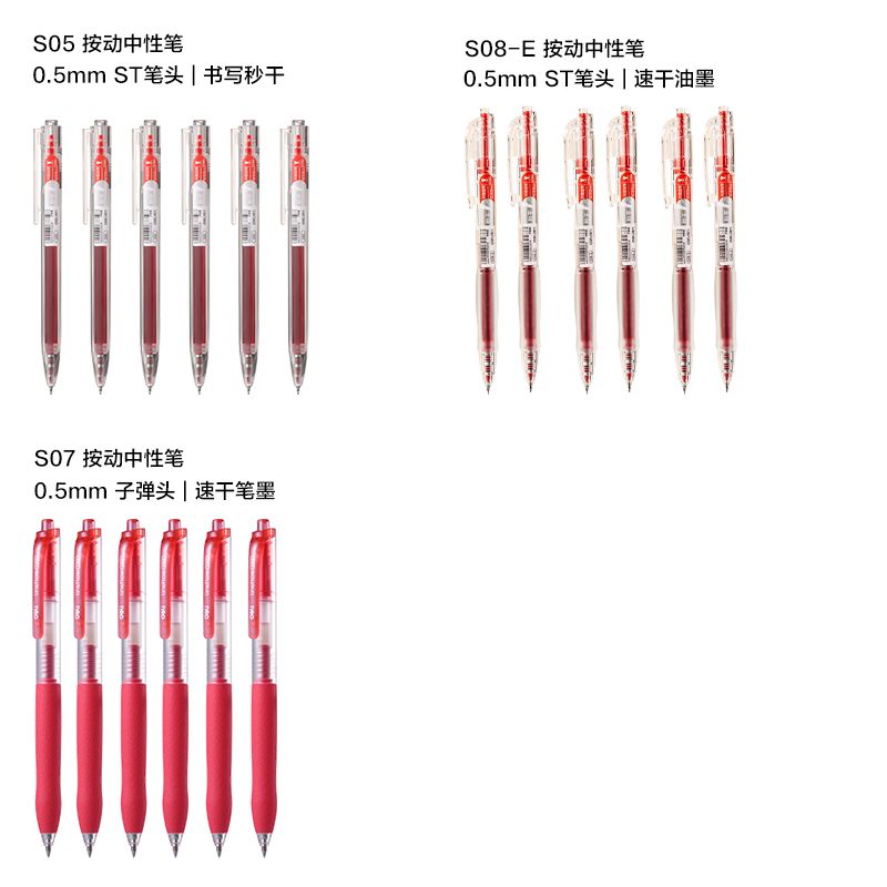 纵横SG160-T3纠错按动中性笔展架套装(红)(108支/架)