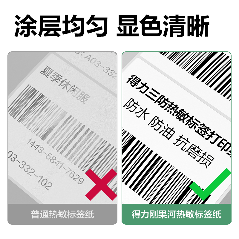 纵横ZG815刚果河三防热敏标签纸80*80mm-600枚(白)(1卷/筒)