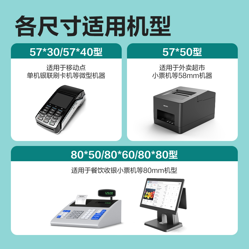 纵横ZS611刚果河收银纸57*50型(混)(200卷/箱)