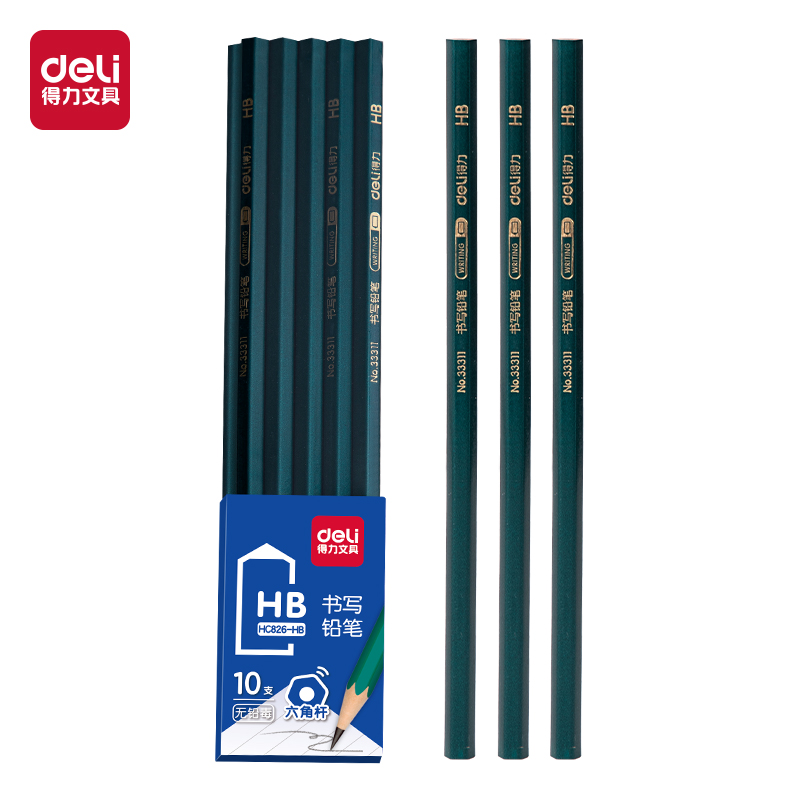 纵横HC826-HB绿色六角杆书写铅笔HB(混)(10支/盒)