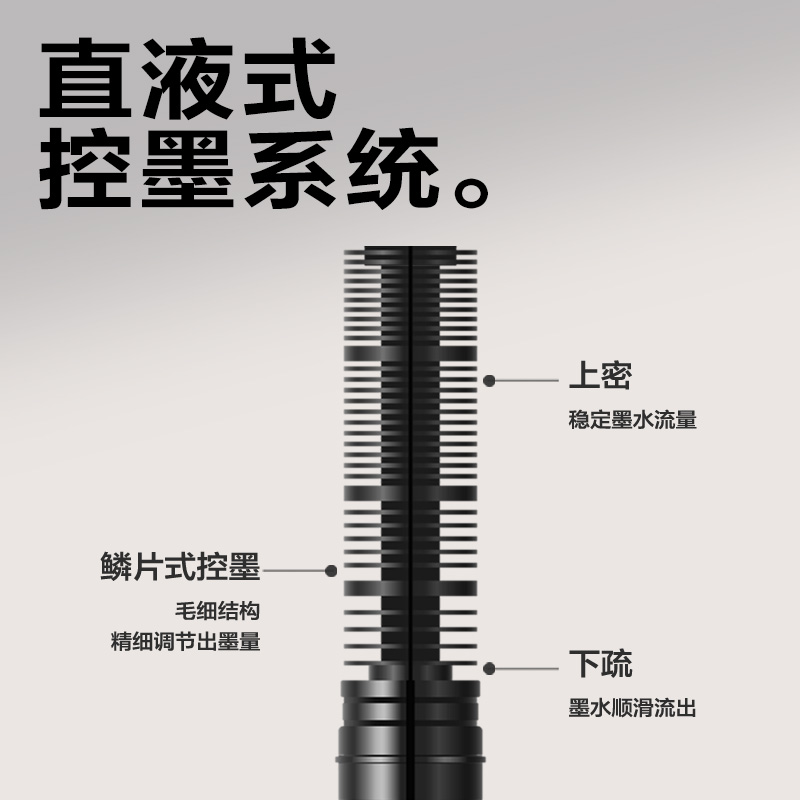 纵横SF355-A直液式走珠笔拔帽0.5mm全针管(混)(5支/盒)