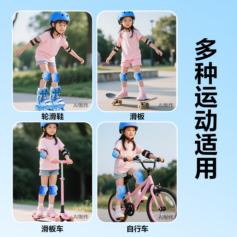 安格耐特FT554-1头盔护具套装(休闲款)(蓝色)(套)