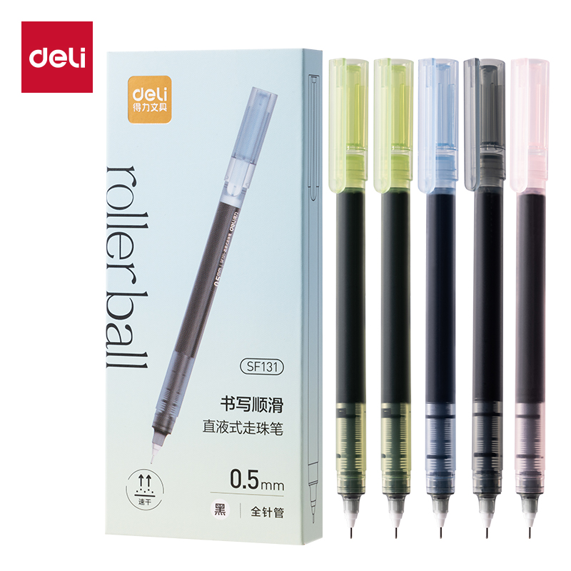 纵横SF131直液式走珠笔0.5mm全针管(黑)(5支/盒)
