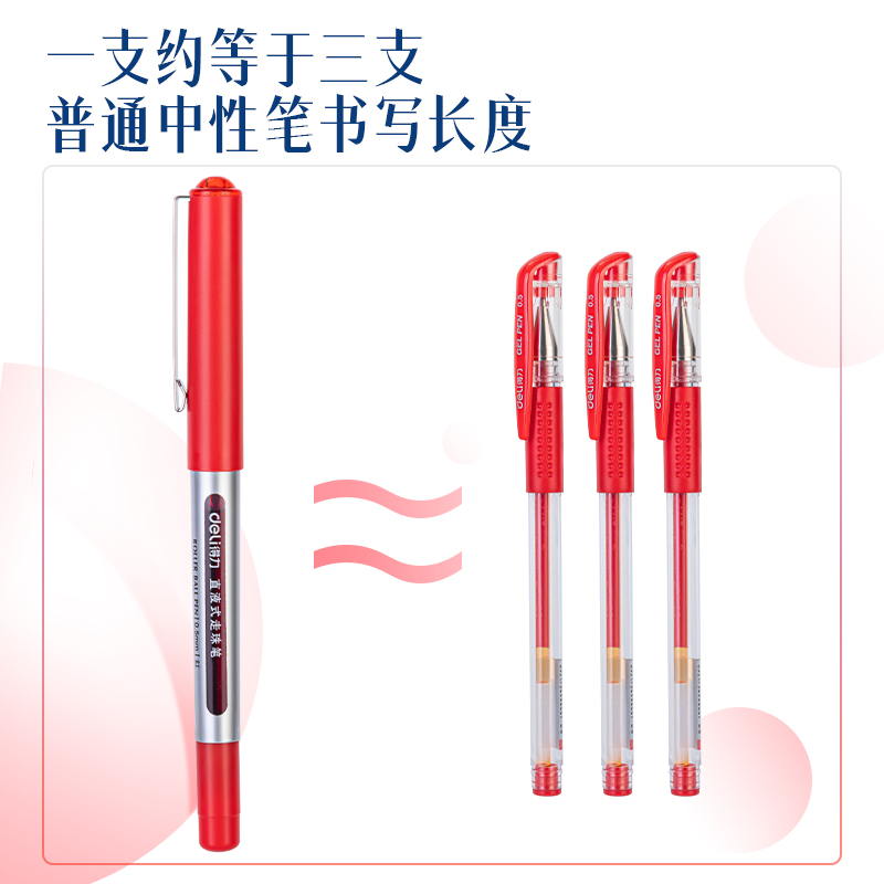 纵横DP296直液式走珠笔0.5mm子弹头(红)(支)