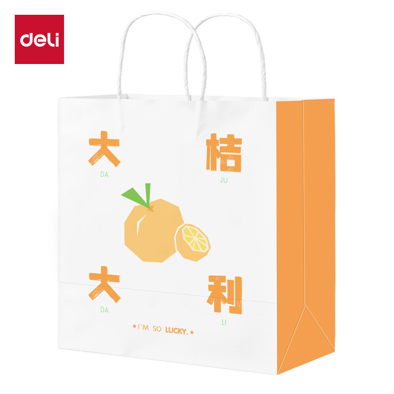 纵横得心LQ718牛皮纸袋23*15*25cm(大桔大利)(10只/包)