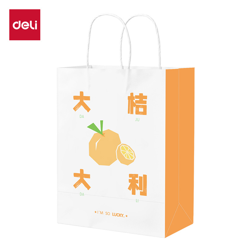 纵横得心LQ717牛皮纸袋21*11*27cm(大桔大利)(10只/包)