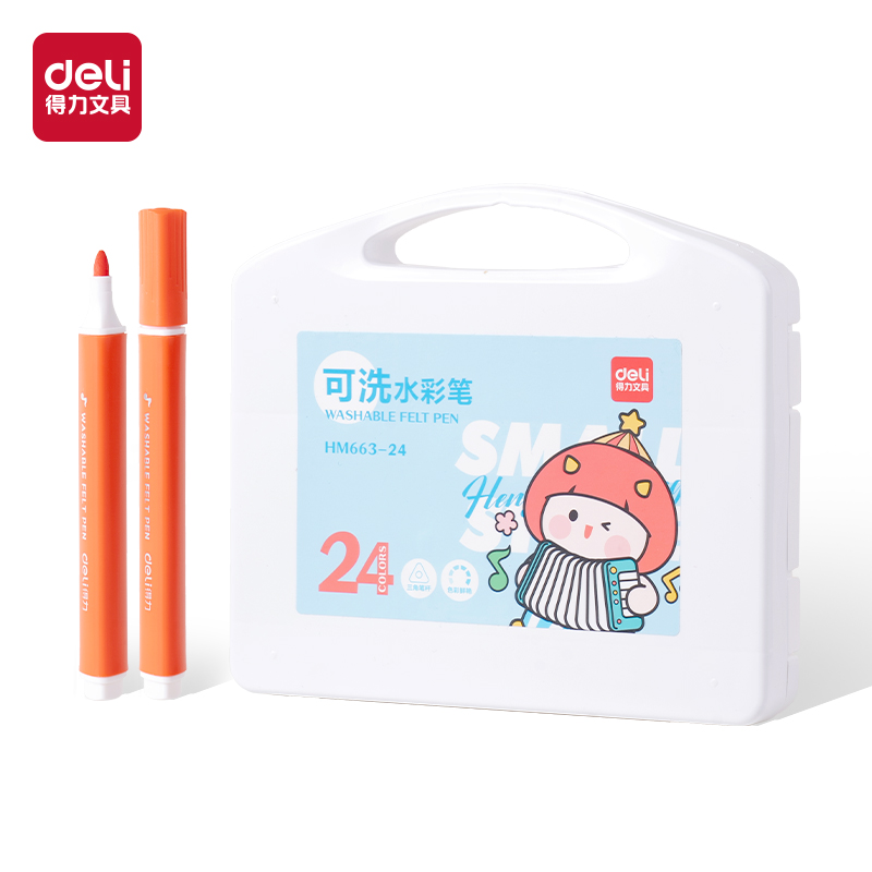 纵横HM663-36_PP盒装三角杆可洗水彩笔(混)(36色/盒)