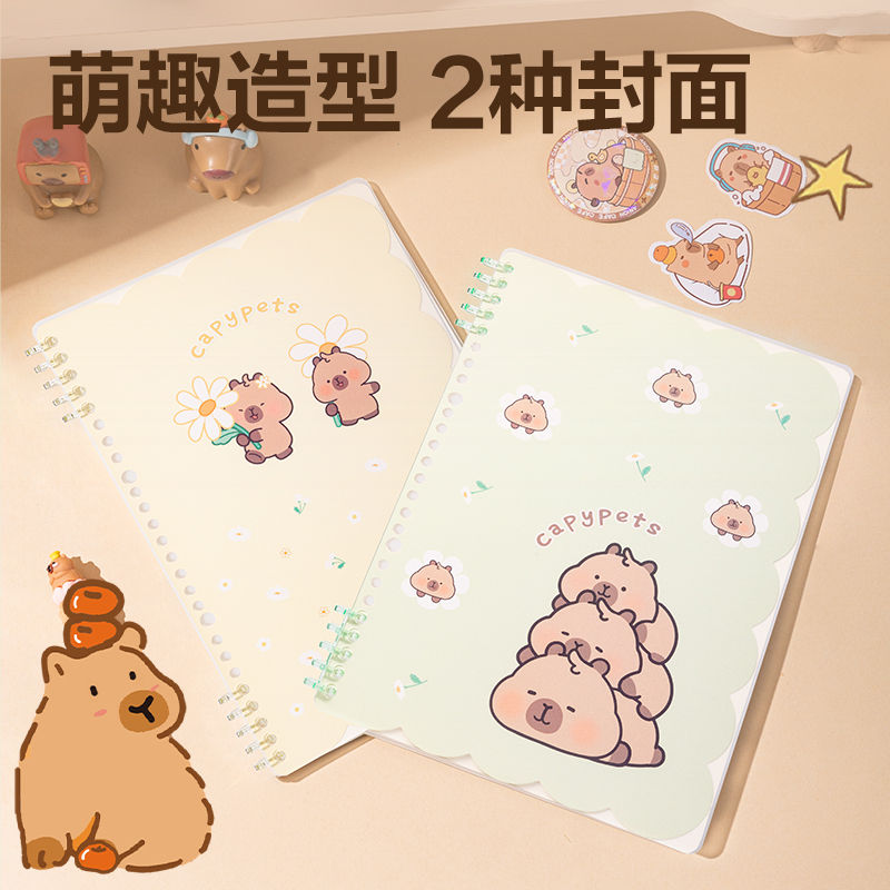 纵横BL213卡皮巴拉可开合活页本-B5 50张(绿)(本)