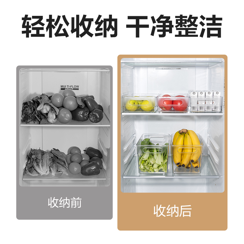 纵横XDM131带盖冰箱储物盒（大号）(透明)(盒)
