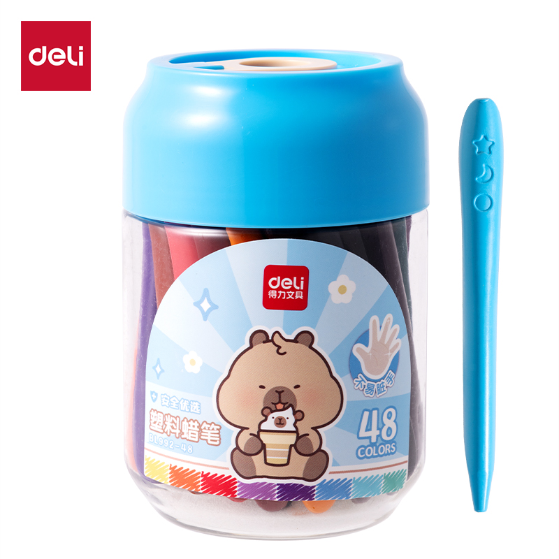 纵横BL992-48三角杆塑料蜡笔(混)(48色/桶)