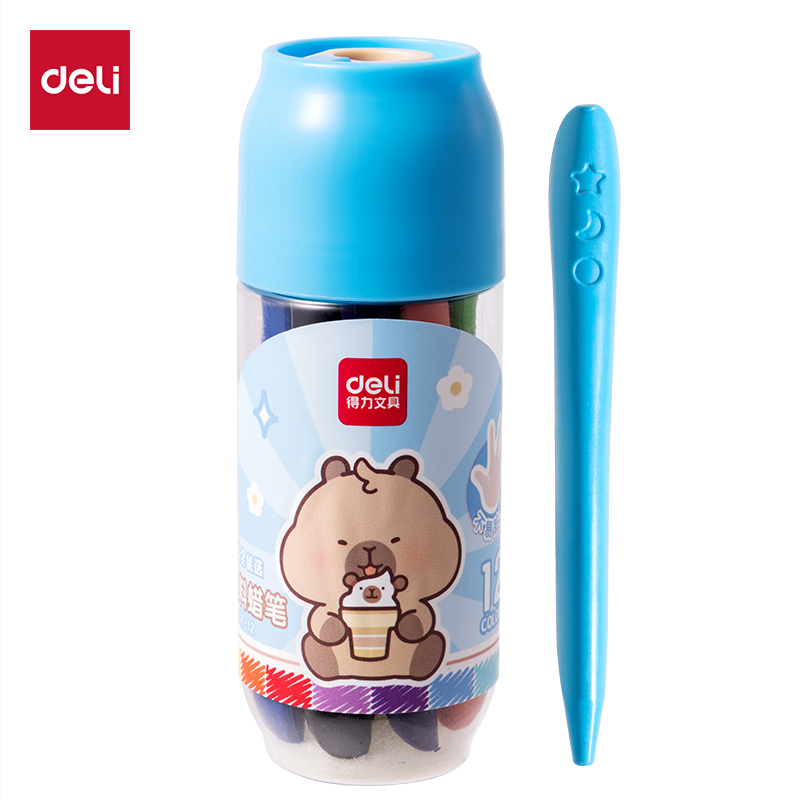 纵横BL992-12三角杆塑料蜡笔(混)(12色/桶)