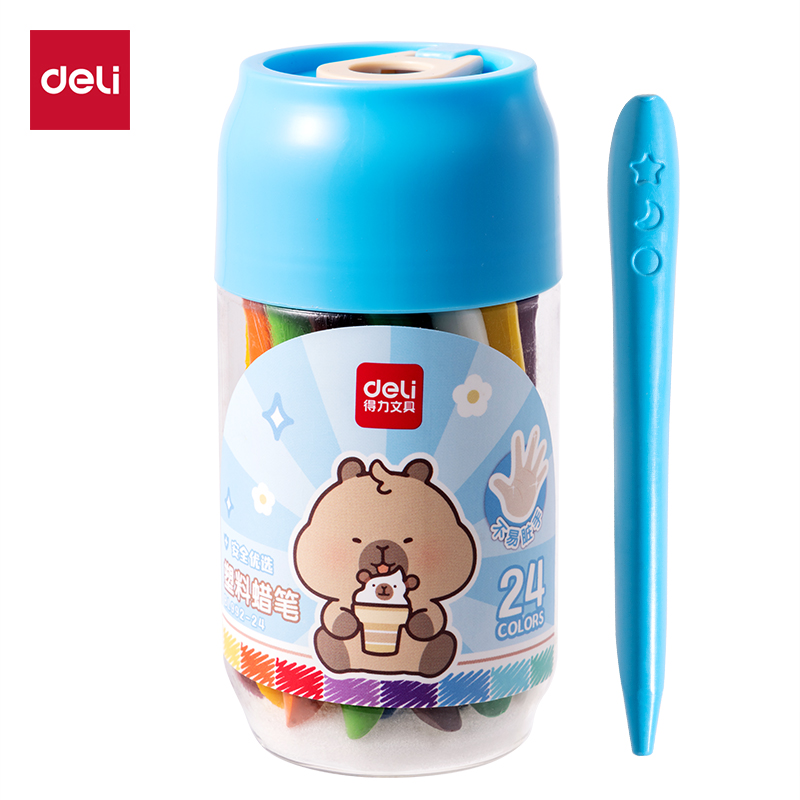 纵横BL992-24三角杆塑料蜡笔(混)(24色/桶)