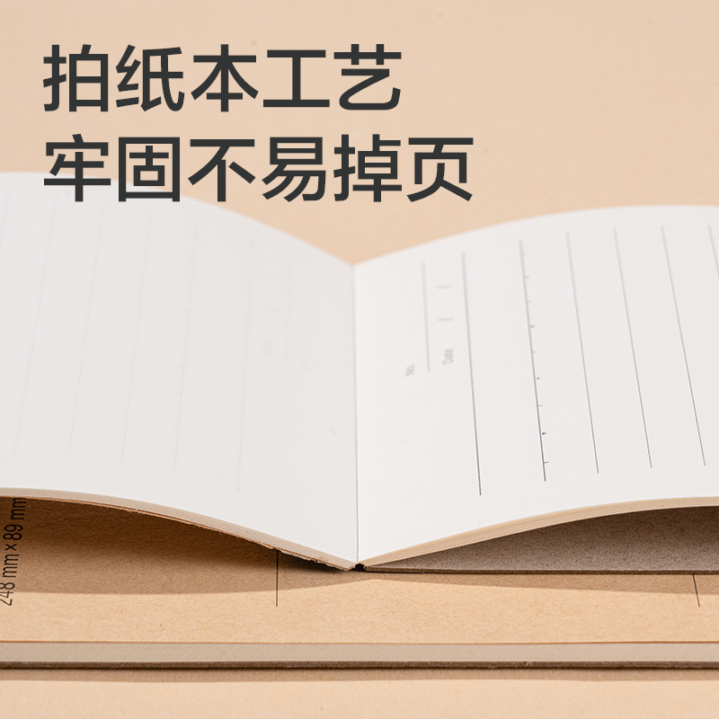 纵横BQ124牛皮纸小条本-248mm*89mm 30张(空白)(本)
