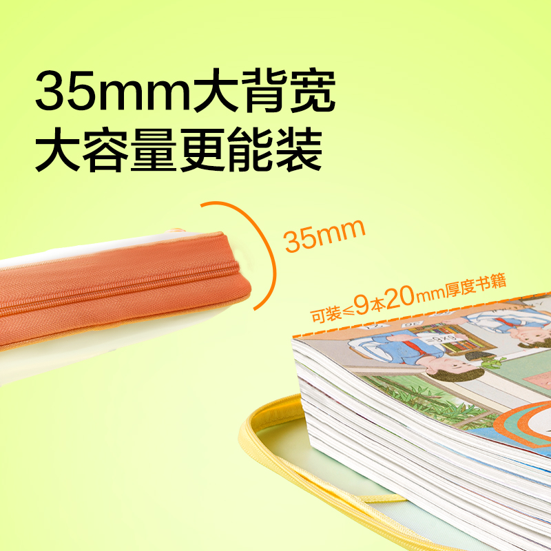 纽赛NS415可平摊PVC学科拉链袋(绿)(个)