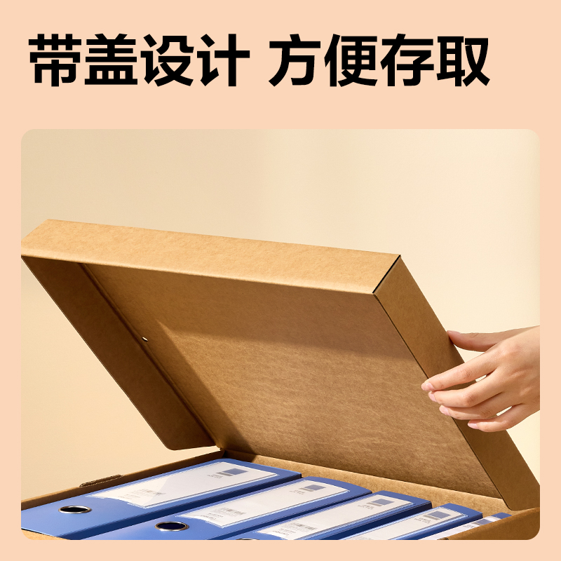纵横PA121大号牛皮纸档案箱(棕黄)(5个/包)