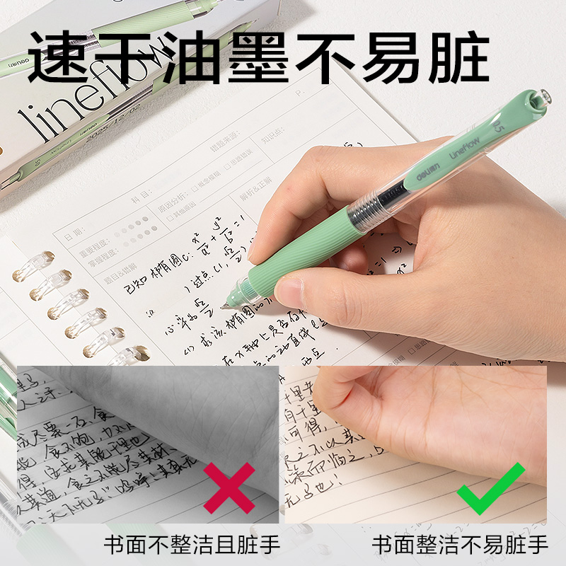 纵横SA405速干按动常规中性笔0.5mm双珠ST头(黑)(绿色款)(4支/盒)